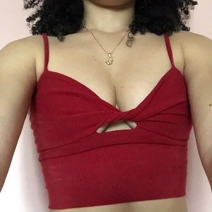 Red crop top